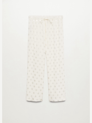 Polka-dot Satin Trousers