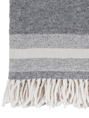 Pom Pom At Home Aspen Throw - Grey/ivory