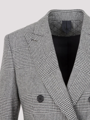 Max Mara Double Breasted Houndstooth Blazer