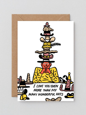 Many Wonderful Hats Greeting Card