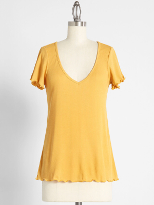 What A Frill V-neck Tee