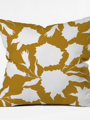 Iveta Abolina La Jardin Noir Throw Pillow Yellow - Deny Designs