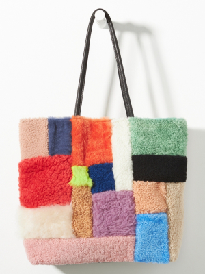 Primecut Patchwork Shearling Tote Bag