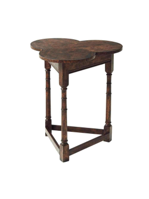 Oak Clover Accent Table