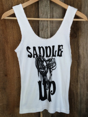 Saddle Up Lace Tank White/blk