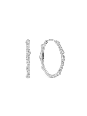 Enchanted Forest Hoop Earrings With Diamonds