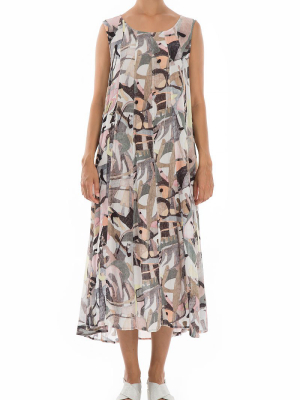 Sleeveless Pastel Art Silk Viscose Dress