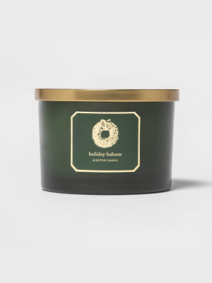 15oz Glass Jar Candle Holiday Balsam Green - Threshold™