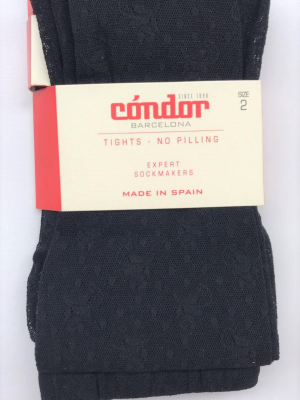 Condor Floral Lace Tights - Black