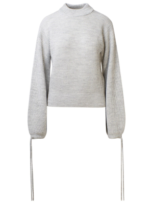 Msgm Bell-sleeve Ribbed Sweater