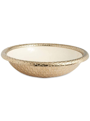 Julia Knight Florentine 12" Round Bowl In Gold Snow