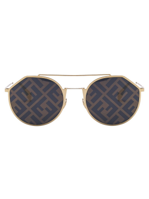 Fendi Eyewear Ff Monogram Round Frame Sunglasses