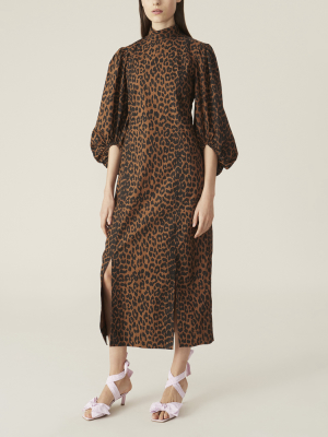 Leopard Cotton Poplin Dress