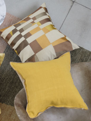 Brera Lino Ochre & Pebble Decorative Pillow