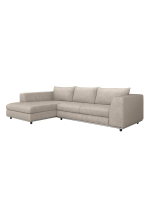 Interlude Home Comodo Left Chaise 2 Piece Sectional - Light Brown