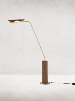 Astrid Floor Lamp-dark Brown Leather