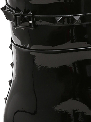 Valentino Garavani Rockstud-detailed Patent Leather Ankle Boots