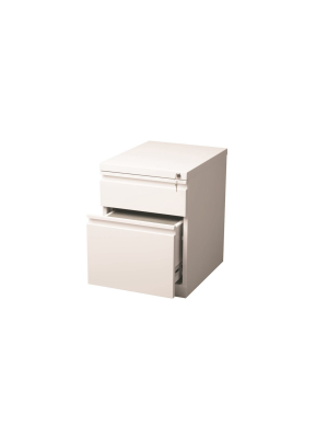 Steel 2 Drawer Mobile File Cabinet In White-scranton & Co