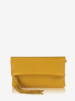 Gigi New York Yellow Stella Foldover Clutch Bag