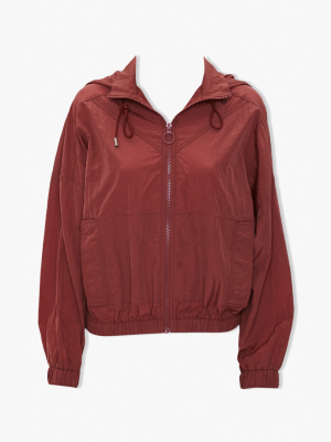 Hooded Zip-front Windbreaker