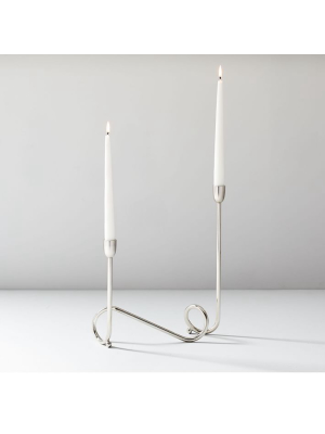 Metal Loop Candelabra - Polished Nickel