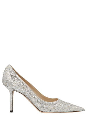 Jimmy Choo Love 85 Glittered Pumps