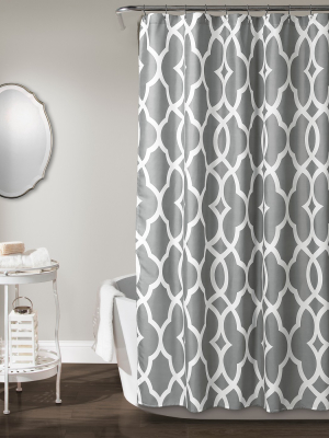 Connor Geo Shower Curtain Gray - Lush Décor