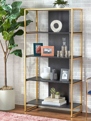 70" Thayer Bookshelf Bright Gold - Lifestorey