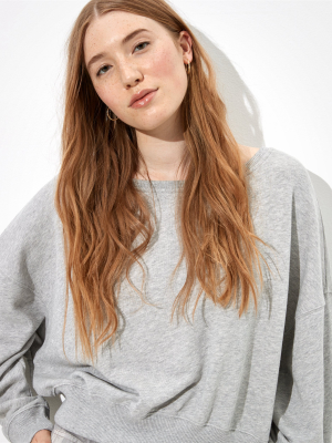 Ae Fleece Off-the-shoulder Sweatshirt