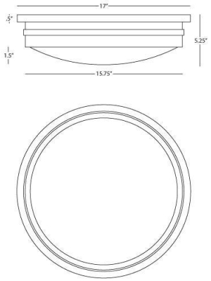 Roderick Collection 17" Dia Flush Mount