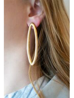 Oval Brass Earrings