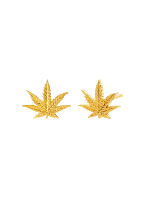 Happy Guy Weed Leaf Studs