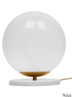 Marble And Glass Globe Table Light Large