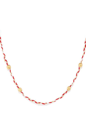 Red + White Precious Threads Necklace