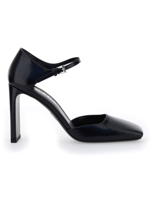 Prada Squared-toe Ankle Strap Pumps