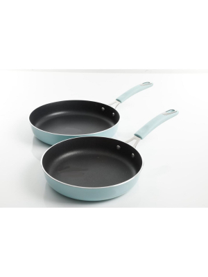 Kenmore 126372.02 Andover Nonstick Forged Aluminum Induction Frying Pan, Oven Safe, Set Of 2, Light Blue