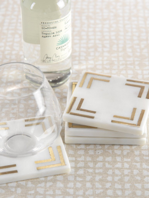 Marmo Marble Square 4" Coasters - Set Of 4