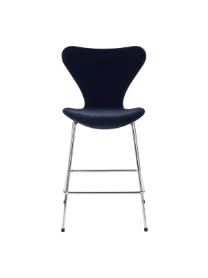 Series 7 Counter Stool - Fully Upholstered, Velvet