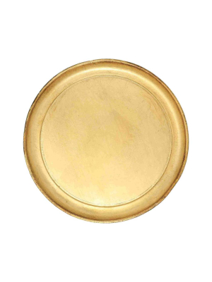 Vietri Florentine Wooden Gold Accessory Round Tray