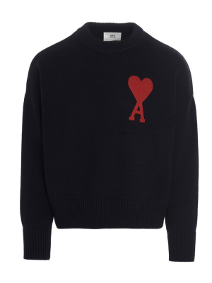 Ami Ami De Coeur Embroidered Knit Jumper