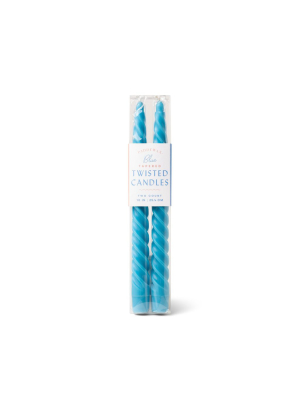 Blue Twisted Taper Candles