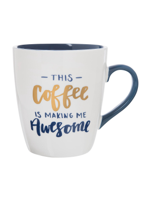 27oz Stoneware This Coffee Is Making Me Awesome Jumbo Mug White/blue - Threshold™