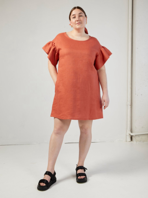 Terracotta Linen Raffi Dress