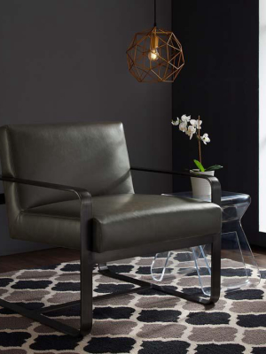 Asher Gray Faux Leather Armchair