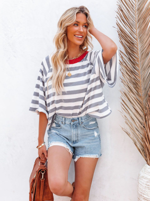 Snyder Cotton Blend Striped Knit Top - Final Sale