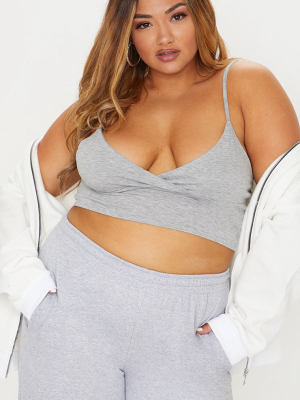 Plus Basic Grey Jersey Bralet