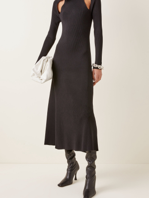 Cutout Jersey-knit Midi Dress