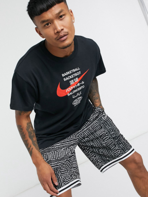 Nike Basketball Global Content Logo T-shirt In Black