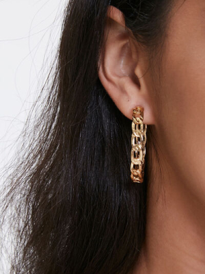 Curb Chain Hoop Earrings