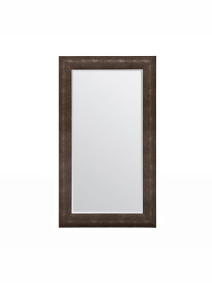 Sabine Rectangular Mirror Dark Mushroom Faux Shagreen